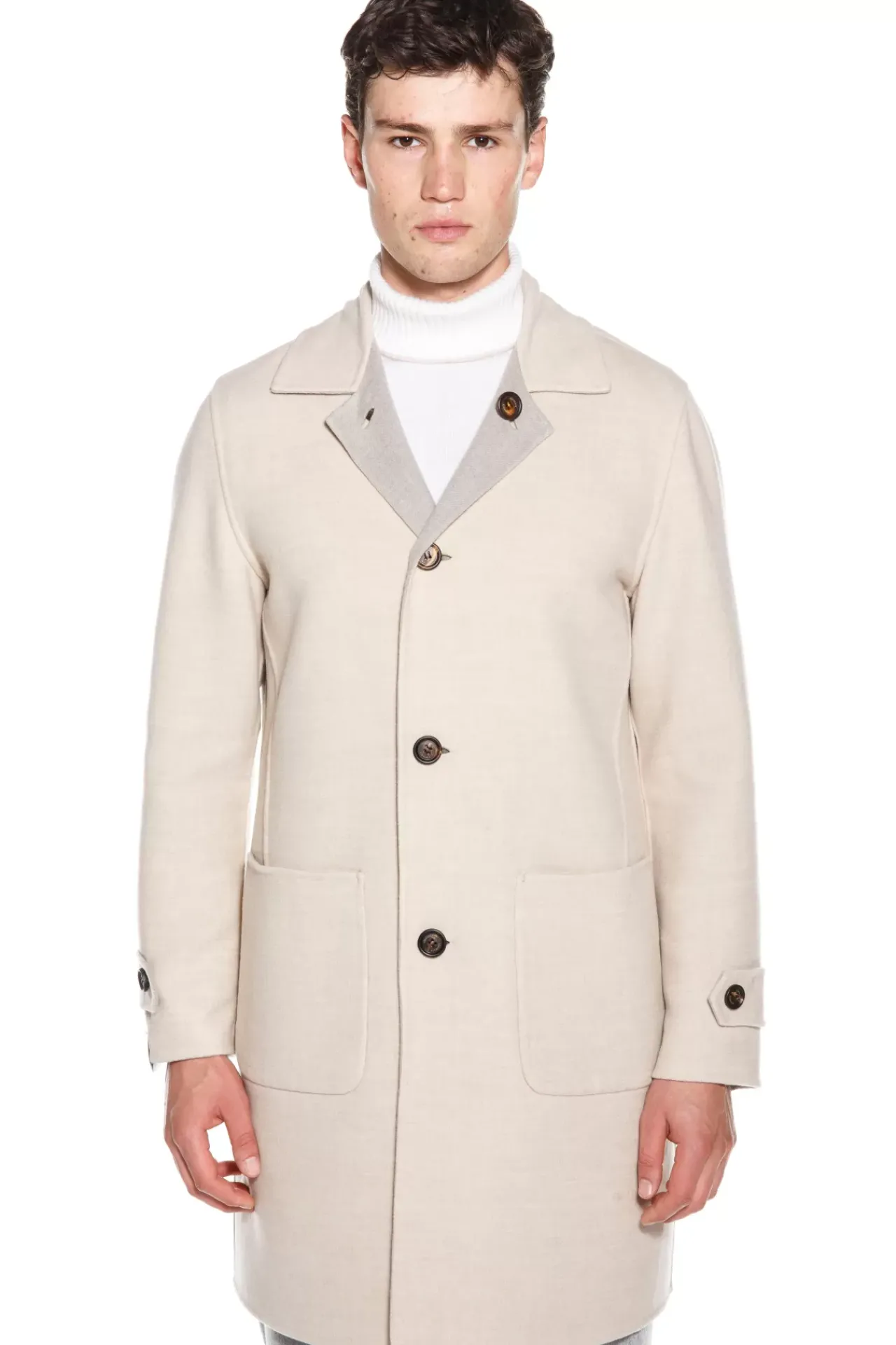 Reversible Single-Breasted Coat Fw23^Eleventy Milano Fashion